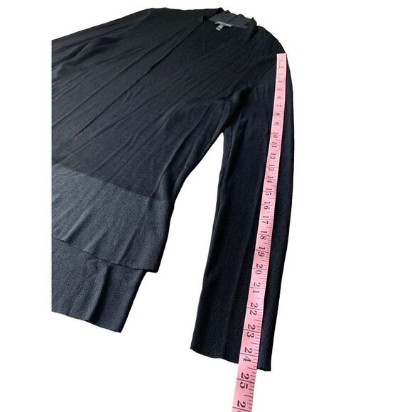 Eileen Fisher 2 Tier Ruffle Open-Front Stretch Jersey Cardigan - Picture 9 of 9